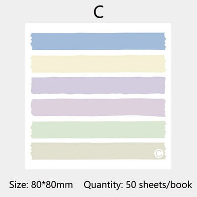 Värv Morandi Stripe Kleepmärkme Memo Päevik Tegevusloend Sõnum Käsikonto Kleebis Kirjatarbed