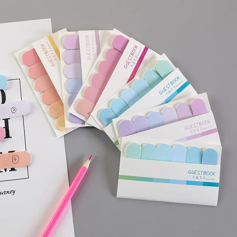 Αναφερόμενα αυτοκόλλητα ταξινομημένες σημειώσεις N φορές αυτοκόλλητα χαριτωμένα δημιουργικά έξι χρώματα μνημόνιο εκμάθησης Ν φορές αυτοκόλλητα ντεγκραντέ