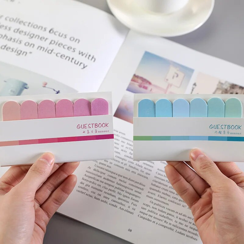 Αναφερόμενα αυτοκόλλητα ταξινομημένες σημειώσεις N φορές αυτοκόλλητα χαριτωμένα δημιουργικά έξι χρώματα μνημόνιο εκμάθησης Ν φορές αυτοκόλλητα ντεγκραντέ