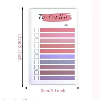 50 φύλλα Rainbow To-Do List Sticky Notes Notepad Memo Planner Tearable Memo Pad Stationery