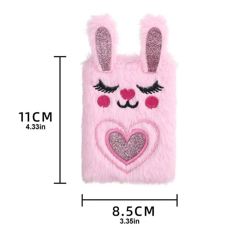 Kawaii animacinių filmų zuikis pliušinis dienoraštis, užrašų knygelė, nešiojamasis bloknotas, dienotvarkės knygų žurnalas Biuro reikmenys, raštinės reikmenys