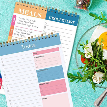 52 Σελίδες Weekly Meal Planner Pad Meal Planner Notepad για οργανωμένη εβδομαδιαία λίστα ελέγχου παντοπωλείου για βολικές αγορές