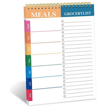 Подложка за седмично планиране на хранене с 52 страници Бележник за планиране на хранене за организирани седмични контролен списък за хранителни стоки за удобно пазаруване