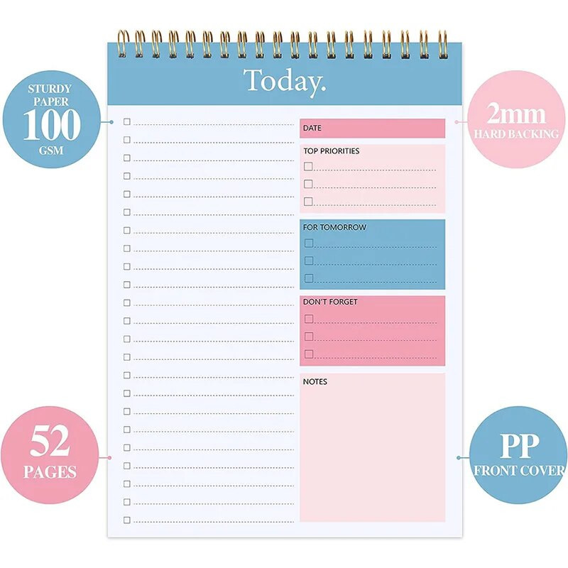 52 Σελίδες Weekly Meal Planner Pad Meal Planner Notepad για οργανωμένη εβδομαδιαία λίστα ελέγχου παντοπωλείου για βολικές αγορές