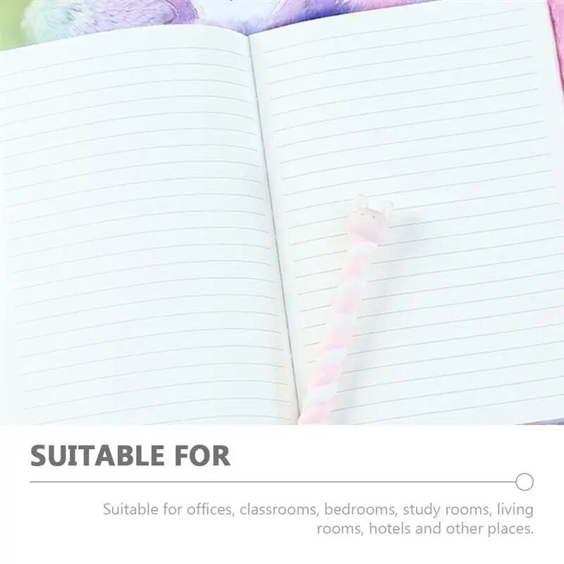 Dienoraštis Užrašų knygelės užraktas Merginoms Raktas Pliušinis dangtelis Rakinamas Dovanų Rašymas Vienaragių raštas Užrašų bloknotas su pamušalu Puslapiai Užrašų knygelės blizgučiai