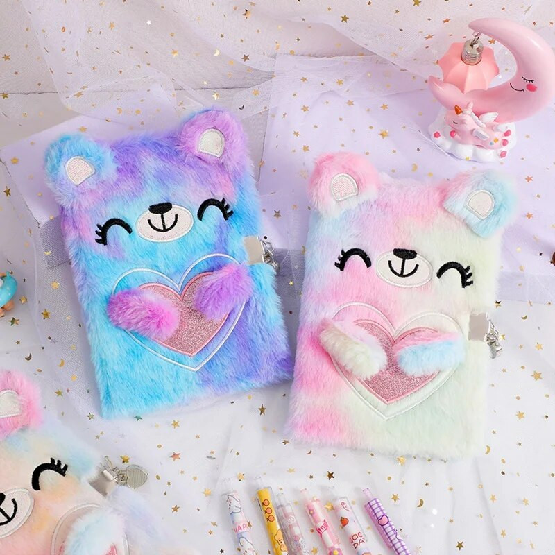 Armas karu märkmik lukuga Kawaii päeviku päevik A5 päevakava planeerija korraldaja Imeline plüüsis märkmeraamat kooli visandivihik