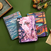 A5 Planner Spiraalmärkmik 2024 Inglise raamat Märkmik Nädalaplaneerija Agenda Kirjatarbed Kontoritarbed