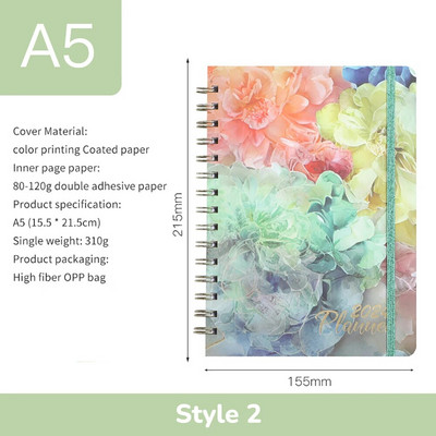 A5 Planner Spiraalmärkmik 2024 Inglise raamat Märkmik Nädalaplaneerija Agenda Kirjatarbed Kontoritarbed