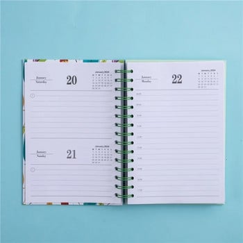Цветни пера 365-дневен календар Планер Тетрадка за ежедневно планиране 2024 Дневен ред График Бележници за училищни офис дневници