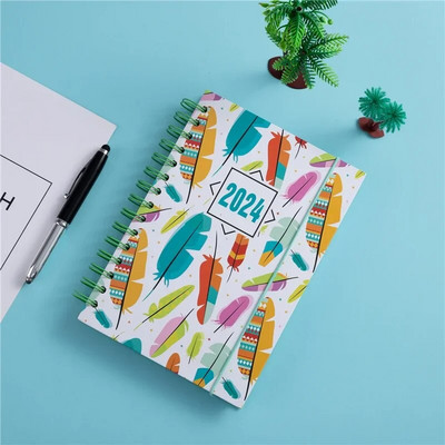 Έγχρωμα φτερά 365 Ημερών Σχεδιασμός Ημερολογίου Σημειωματάριο Ημερήσιου Προγραμματισμού Σημειωματάριο 2024 Πρόγραμμα Ατζέντας Τετράδια για Σχολικό Γραφείο Ημερολόγιο