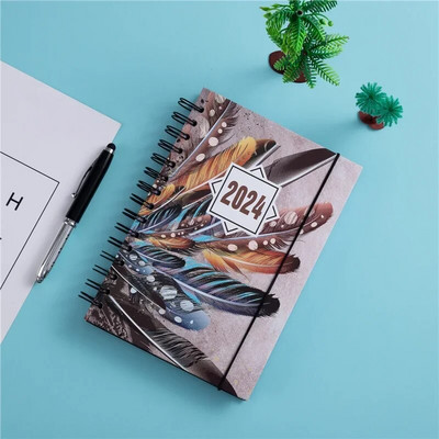 Έγχρωμα φτερά 365 Ημερών Σχεδιασμός Ημερολογίου Σημειωματάριο Ημερήσιου Προγραμματισμού Σημειωματάριο 2024 Πρόγραμμα Ατζέντας Τετράδια για Σχολικό Γραφείο Ημερολόγιο