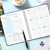 Weekly Planners A5 Spiral Binder Notebooks 52 Weeks Agenda Πρόγραμμα ημερολόγιο διοργανωτής Εφημερίδα Σχολικά προμήθειες γραφείου Χαρτικά