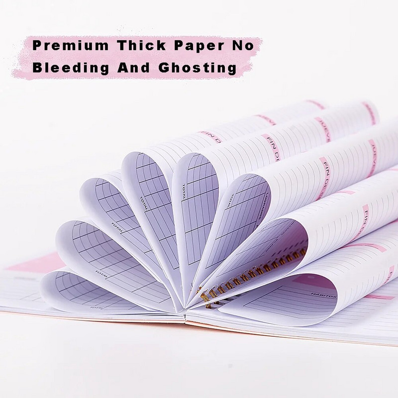 Weekly Planners A5 Spiral Binder Notebooks 52 Weeks Agenda Πρόγραμμα ημερολόγιο διοργανωτής Εφημερίδα Σχολικά προμήθειες γραφείου Χαρτικά