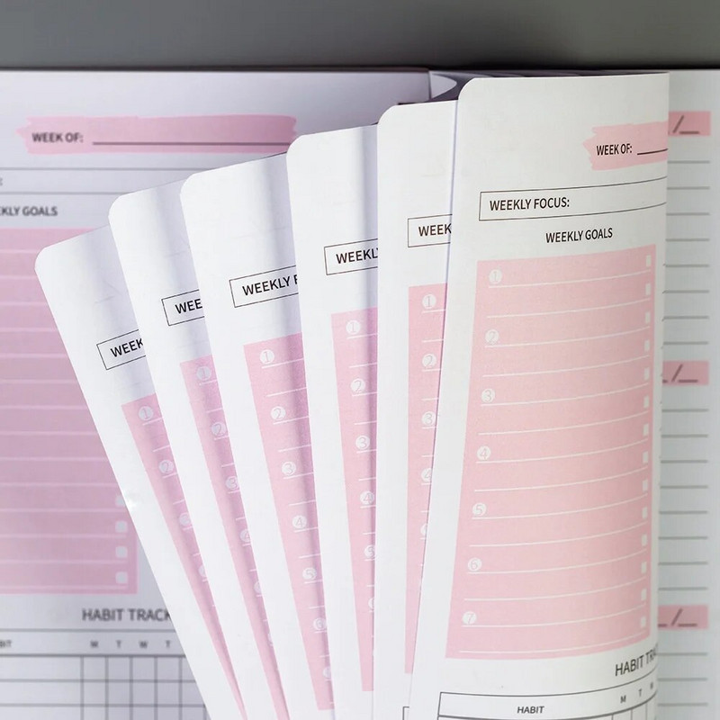 Weekly Planners A5 Spiral Binder Notebooks 52 Weeks Agenda Πρόγραμμα ημερολόγιο διοργανωτής Εφημερίδα Σχολικά προμήθειες γραφείου Χαρτικά