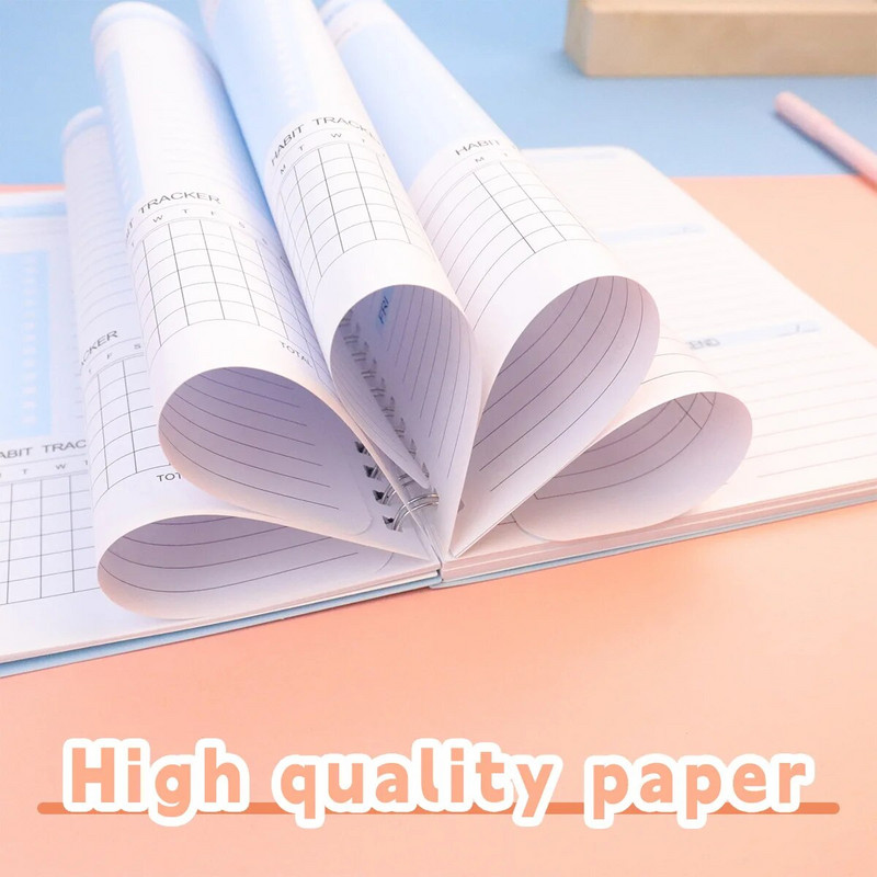 52 Weekly Planner A5 Kuupäevata isetäidetav ingliskeelne märkmik Kvaliteetne spiraalköitmine Päevakava Koolitarvete Ajakirjade märkmik