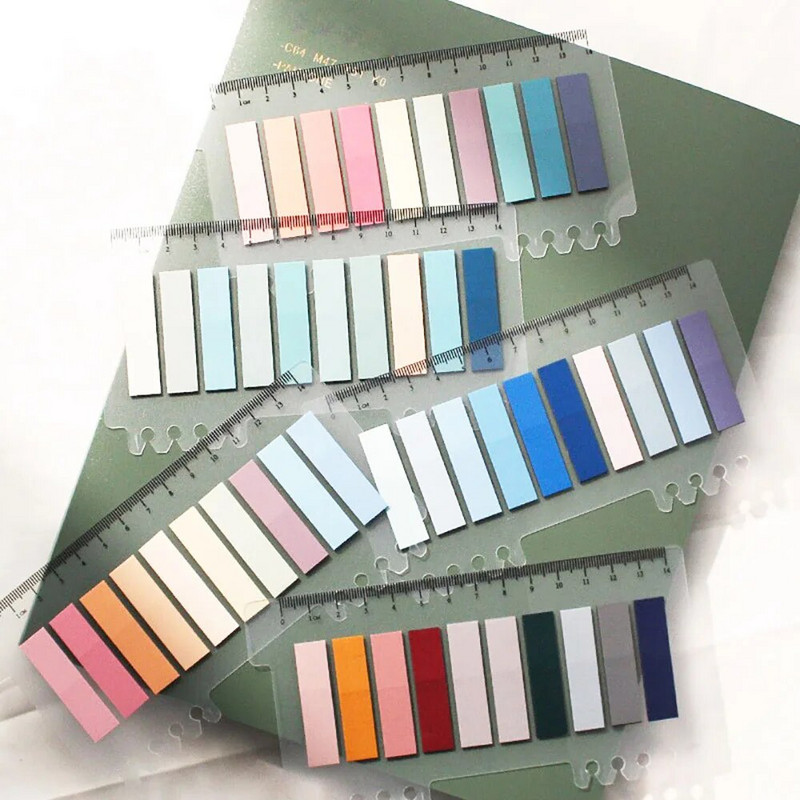 200 lehte/pakk Värvilised kleepuvad märkmed Memoleht Sildid Märkmik Järjehoidjad Märkmik Kool Kontoritarbed