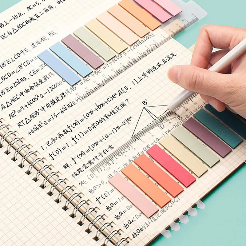 200 lehte/pakk Värvilised kleepuvad märkmed Memoleht Sildid Märkmik Järjehoidjad Märkmik Kool Kontoritarbed