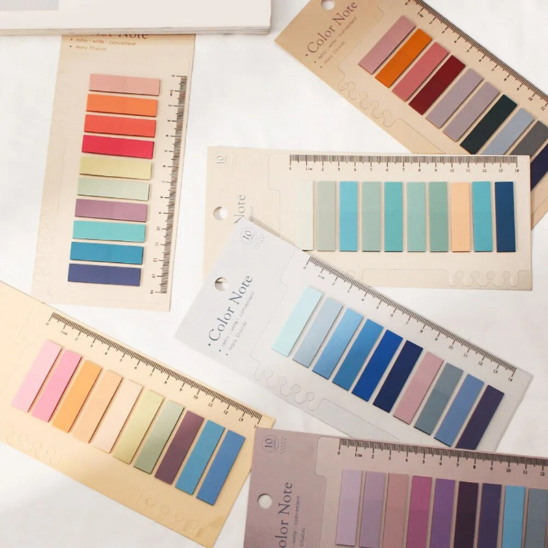 200 lehte/pakk Värvilised kleepuvad märkmed Memoleht Sildid Märkmik Järjehoidjad Märkmik Kool Kontoritarbed