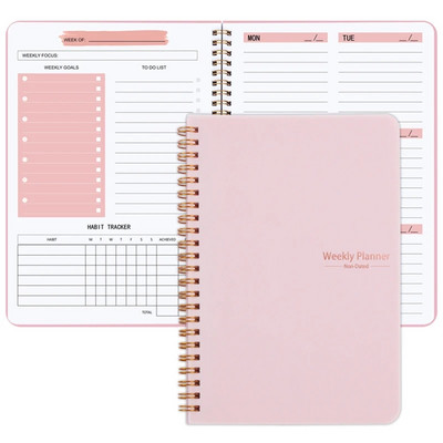 2024 Weekly Planner Agenda A5 Notebook Planner Pouch 52 Weeks Planner Графици Канцеларски материали Училищни офис консумативи Канцеларски материали