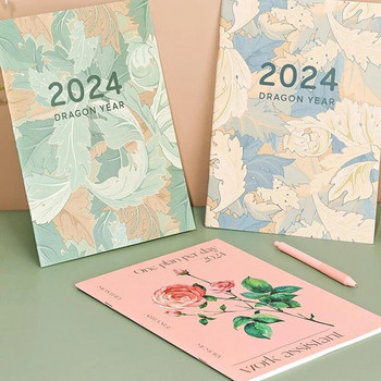 Σημειωματάριο 2024 Yearly Planner Σημειωματάριο Kawaii Calendar Ημερήσιο πρόγραμμα προγραμματισμού Χρονοδιαγράμματα Ατζέντα Οργανωτή Budget Planner Ημερολόγιο Γραφείο