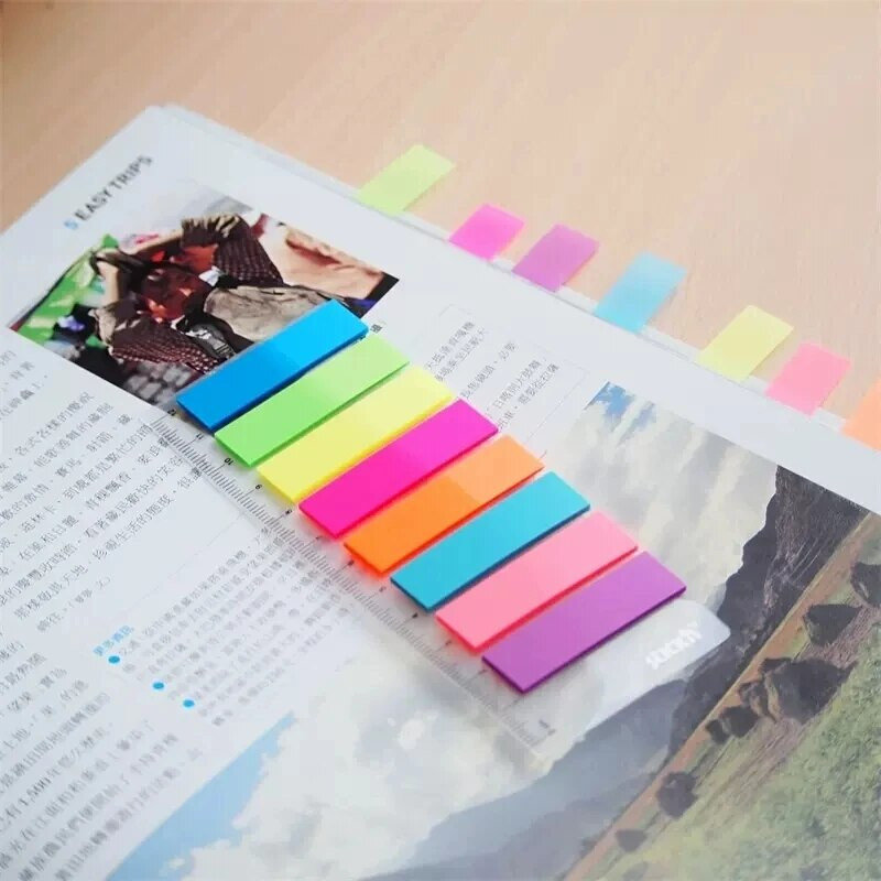 Stickn 34020/34021 Spalvingi plastikiniai rodyklės skirtukai Dozatorius Lipdukai Skirstyklė Biuro reikmenys Popierius Lipdieji lapeliai