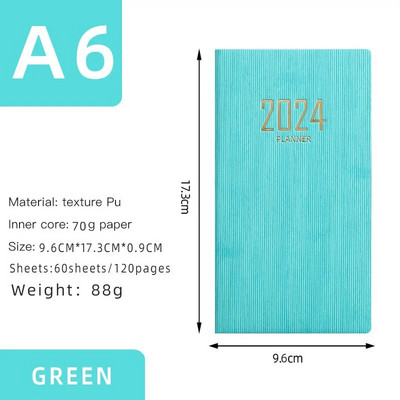 Agenda 2024 Weekly Planner A6 Ημερήσιο σημειωματάριο Budget Notebooks Zeszyt Travel Φορητό χρονοδιάγραμμα Record Money Saving Organizer