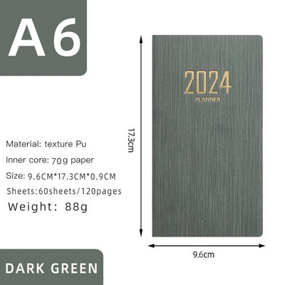 Agenda 2024 Weekly Planner A6 Ημερήσιο σημειωματάριο Budget Notebooks Zeszyt Travel Φορητό χρονοδιάγραμμα Record Money Saving Organizer