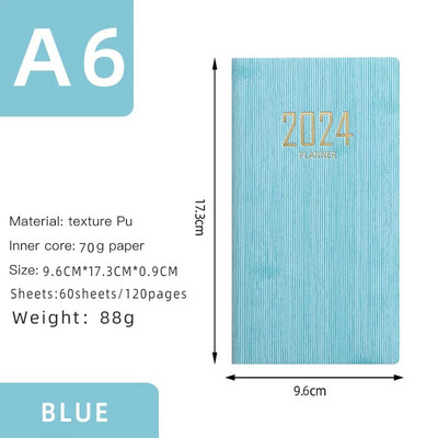 Agenda 2024 Weekly Planner A6 Ημερήσιο σημειωματάριο Budget Notebooks Zeszyt Travel Φορητό χρονοδιάγραμμα Record Money Saving Organizer