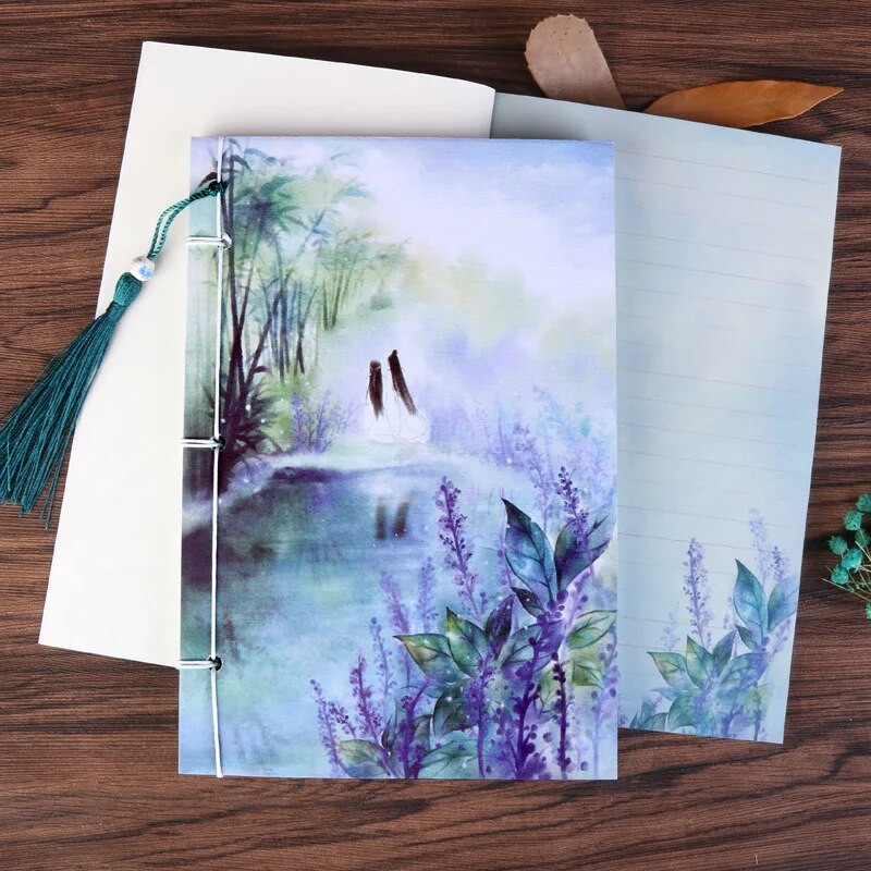 20,8x14 cm Vintage Λευκό Χρώμα Κενό Χαρτί Σημειωματάριο Diary Planner Κινέζικο στυλ για δώρο φίλου για επιστολόχαρτα καλλιγραφίας