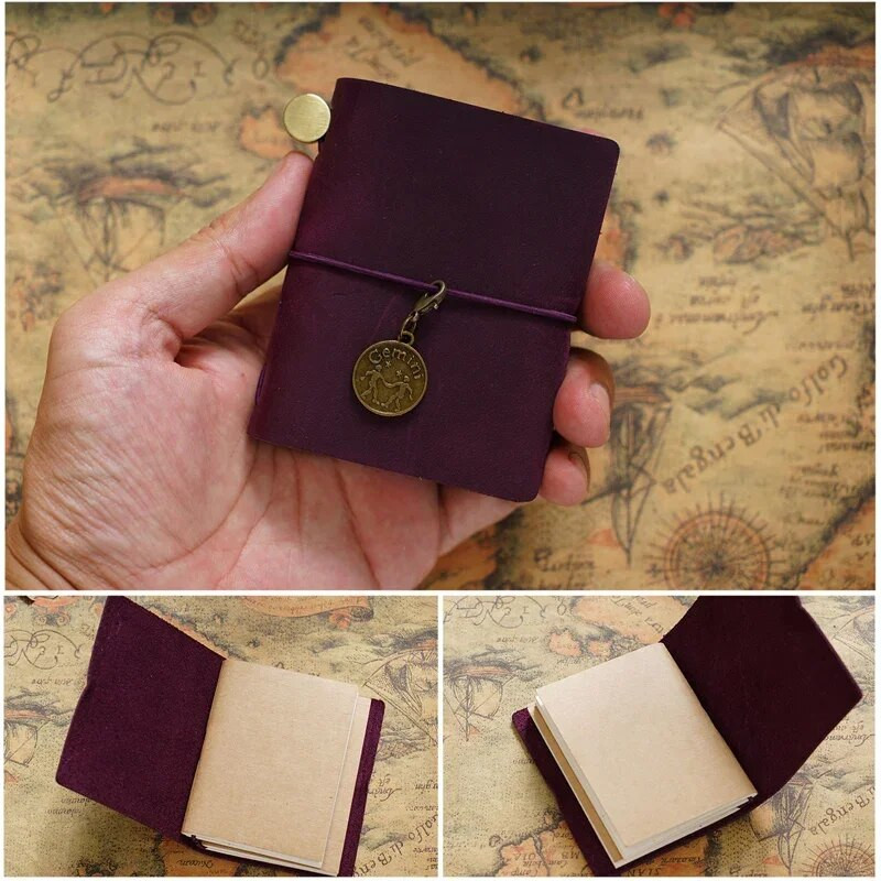 Notebook Traveler's Fromthenon Mini Notebook με χαλαρά φύλλα Top Layer Leather Pocket Planner Notebooks for Students Χαρτικά