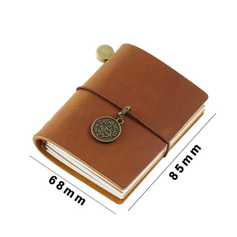 Notebook Traveler's Fromthenon Mini Notebook με χαλαρά φύλλα Top Layer Leather Pocket Planner Notebooks for Students Χαρτικά
