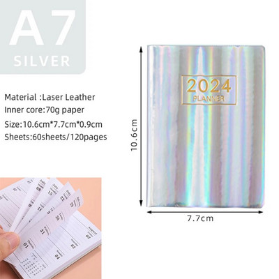 Σημειωματάριο 2024 Starry Agenda Αγγλικά A6 Note Book Weekly Planner Laser Notepad Cuadernos Defter School Schedule Escolar Libreta