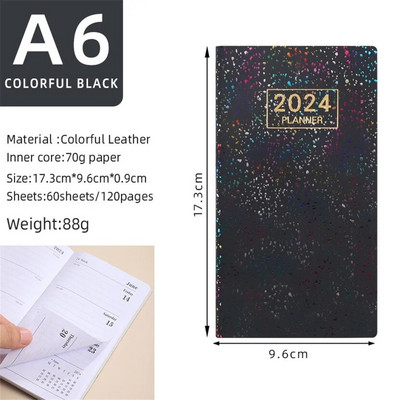 Σημειωματάριο 2024 Starry Agenda Αγγλικά A6 Note Book Weekly Planner Laser Notepad Cuadernos Defter School Schedule Escolar Libreta