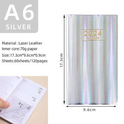 Σημειωματάριο 2024 Starry Agenda Αγγλικά A6 Note Book Weekly Planner Laser Notepad Cuadernos Defter School Schedule Escolar Libreta