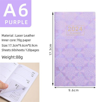 Σημειωματάριο 2024 Starry Agenda Αγγλικά A6 Note Book Weekly Planner Laser Notepad Cuadernos Defter School Schedule Escolar Libreta