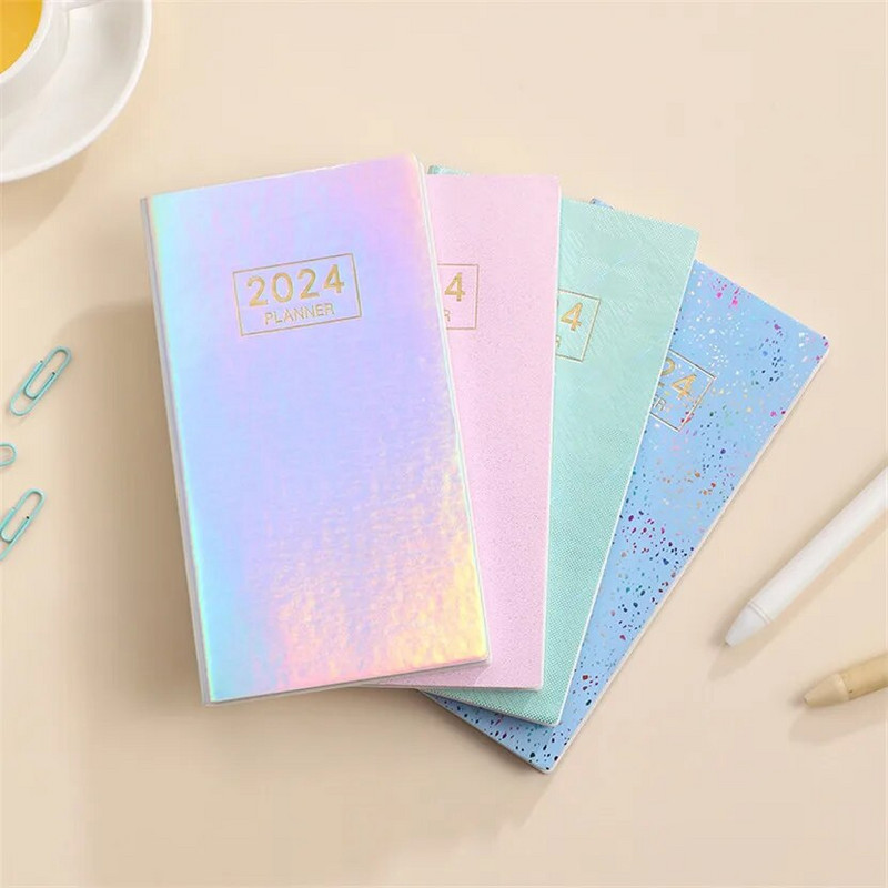 Σημειωματάριο 2024 Starry Agenda Αγγλικά A6 Note Book Weekly Planner Laser Notepad Cuadernos Defter School Schedule Escolar Libreta