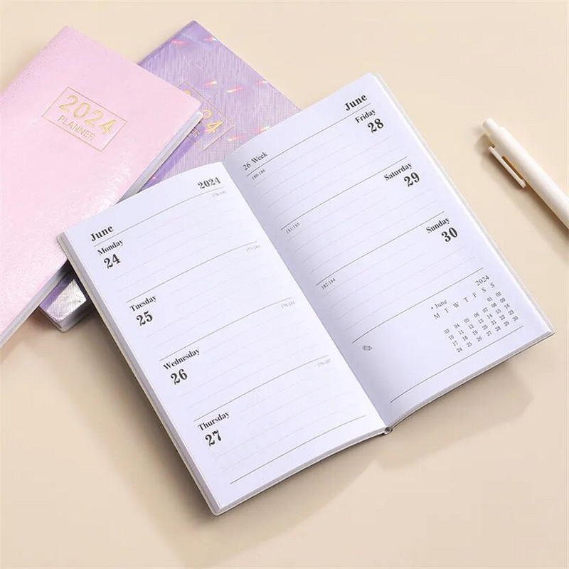 Σημειωματάριο 2024 Starry Agenda Αγγλικά A6 Note Book Weekly Planner Laser Notepad Cuadernos Defter School Schedule Escolar Libreta