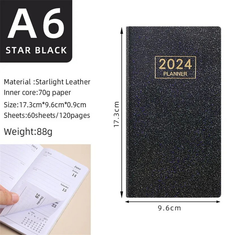 Σημειωματάριο 2024 Starry Agenda Αγγλικά A6 Note Book Weekly Planner Laser Notepad Cuadernos Defter School Schedule Escolar Libreta