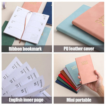 2024 Planner Notebook A6 Agenda Notepad 365 Days English Inside Page with Calendar Index Sticker Daily Plan Office School Supplies
