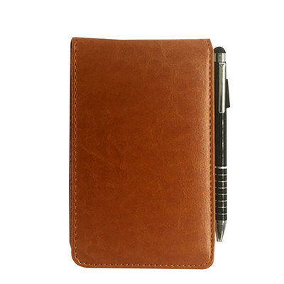 Δερμάτινο μικρό σημειωματάριο τσέπης A7 Planner Daily Memo Mini Notepad με μεταλλικό στυλό γραφίδας για επαγγελματικά ταξίδια γραφείου