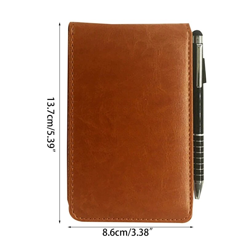 Δερμάτινο μικρό σημειωματάριο τσέπης A7 Planner Daily Memo Mini Notepad με μεταλλικό στυλό γραφίδας για επαγγελματικά ταξίδια γραφείου