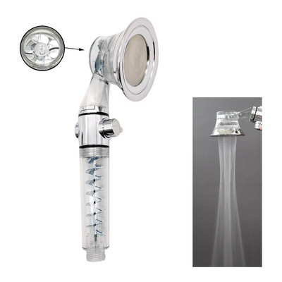 Zloog nou cap de duș cu elice, de înaltă presiune, rotativ 360, cu buton de oprire a ventilatorului, filtru, duș de mână, accesorii pentru baie