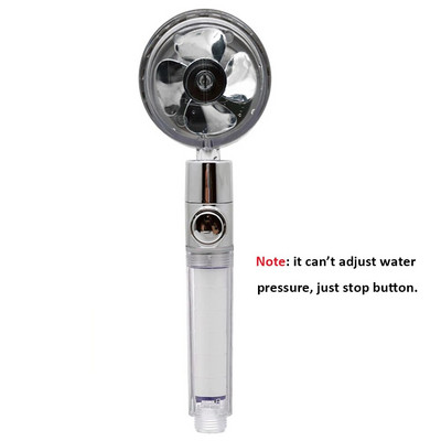 Zloog nou cap de duș cu elice, de înaltă presiune, rotativ 360, cu buton de oprire a ventilatorului, filtru, duș de mână, accesorii pentru baie