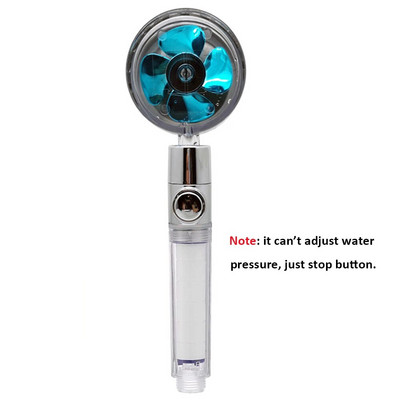 Zloog nou cap de duș cu elice, de înaltă presiune, rotativ 360, cu buton de oprire a ventilatorului, filtru, duș de mână, accesorii pentru baie
