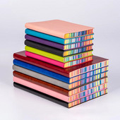 Μαλακό εξώφυλλο Δερμάτινο Σημειωματάριο Επαγγελματικό Σημειωματάριο Ταξιδιωτικό Περιοδικό Κορδέλα σελιδοδείκτης 200 σελίδων Ευρεία γραμμή 6 χρωμάτων Αναλώσιμα γραφείου