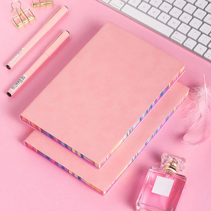 Μαλακό εξώφυλλο Δερμάτινο Σημειωματάριο Επαγγελματικό Σημειωματάριο Ταξιδιωτικό Περιοδικό Κορδέλα σελιδοδείκτης 200 σελίδων Ευρεία γραμμή 6 χρωμάτων Αναλώσιμα γραφείου
