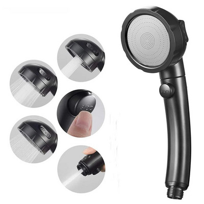 Suure vooluhulgaga kõrgsurvedušipea hõbedane 3 režiimi ökoloogiline vett säästev pihustiotsik massaaž vihmasadu survega vannitoadušš