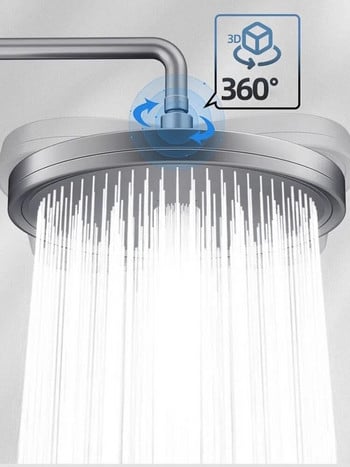 НОВО 6 режима Дъждовна душ глава с високо налягане Водоспестяващ горен дъждовен душ Регулируем кран за душ Аксесоари за баня