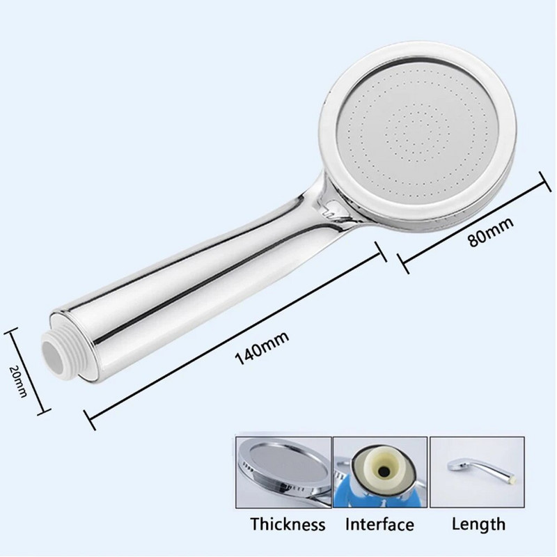 Αξεσουάρ μπάνιου Ακροφύσιο ψεκασμού εξοικονόμησης νερού χρωμίου κεφαλή ντους υψηλής πίεσης Στρογγυλή βροχόπτωση