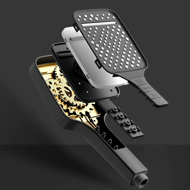 Moderna glava tuša sa 7 načina rada, visokotlačna, jaka kiša, jedna tipka za zaustavljanje, prijenosni pribor, pribor za kupaonsku slavinu